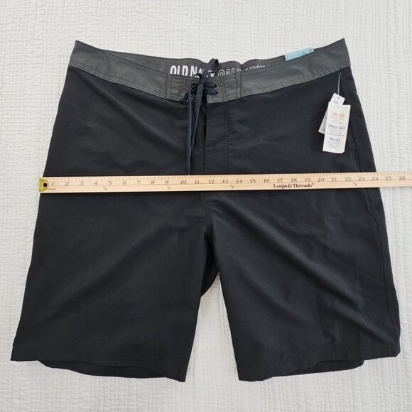 Old Navy California Board Shorts Men's 40 Ink Black Drawstring 10" Inseam NWT - Picture 6 of 15